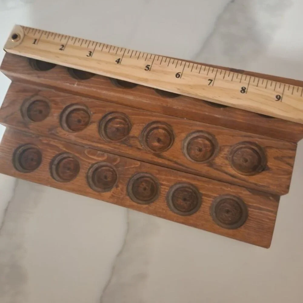 Rustic Wood Essential Oil Rack 3 Tier 18 Bottle‎ Display Shelf Nature's Living